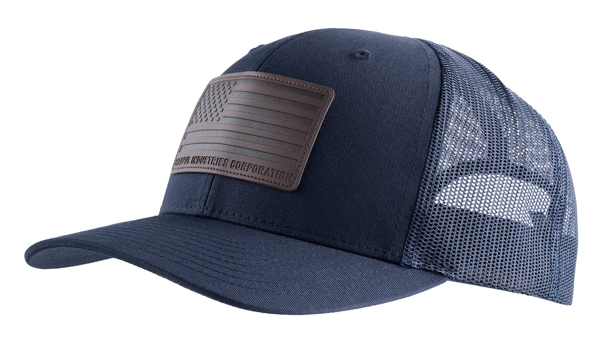 MAGPUL MAG1212-410 LEATHER PTCH TRUCKER HAT  NVY