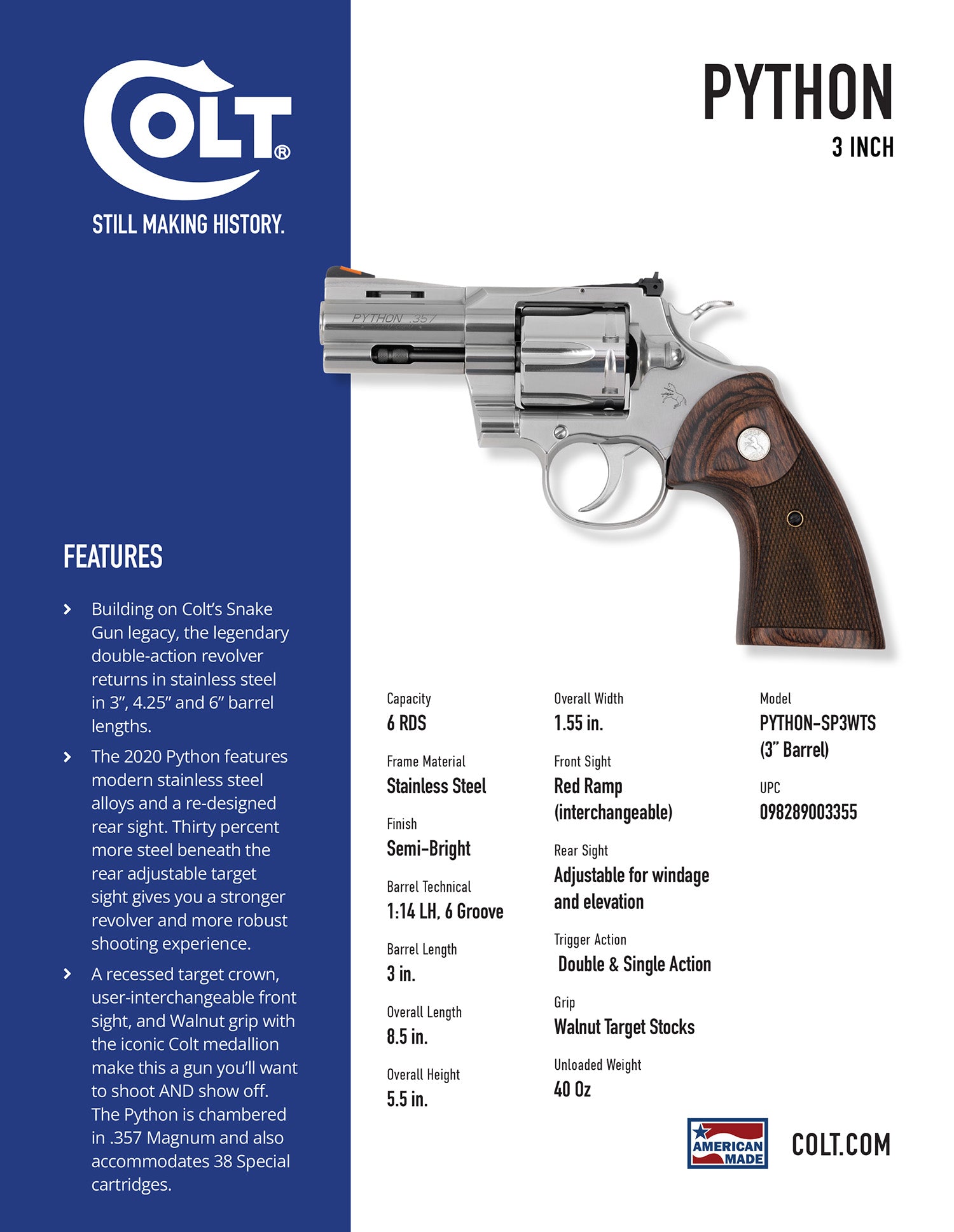 COLT*PYTHON-SP3WTS    PYTHN      357    3    SS/WL