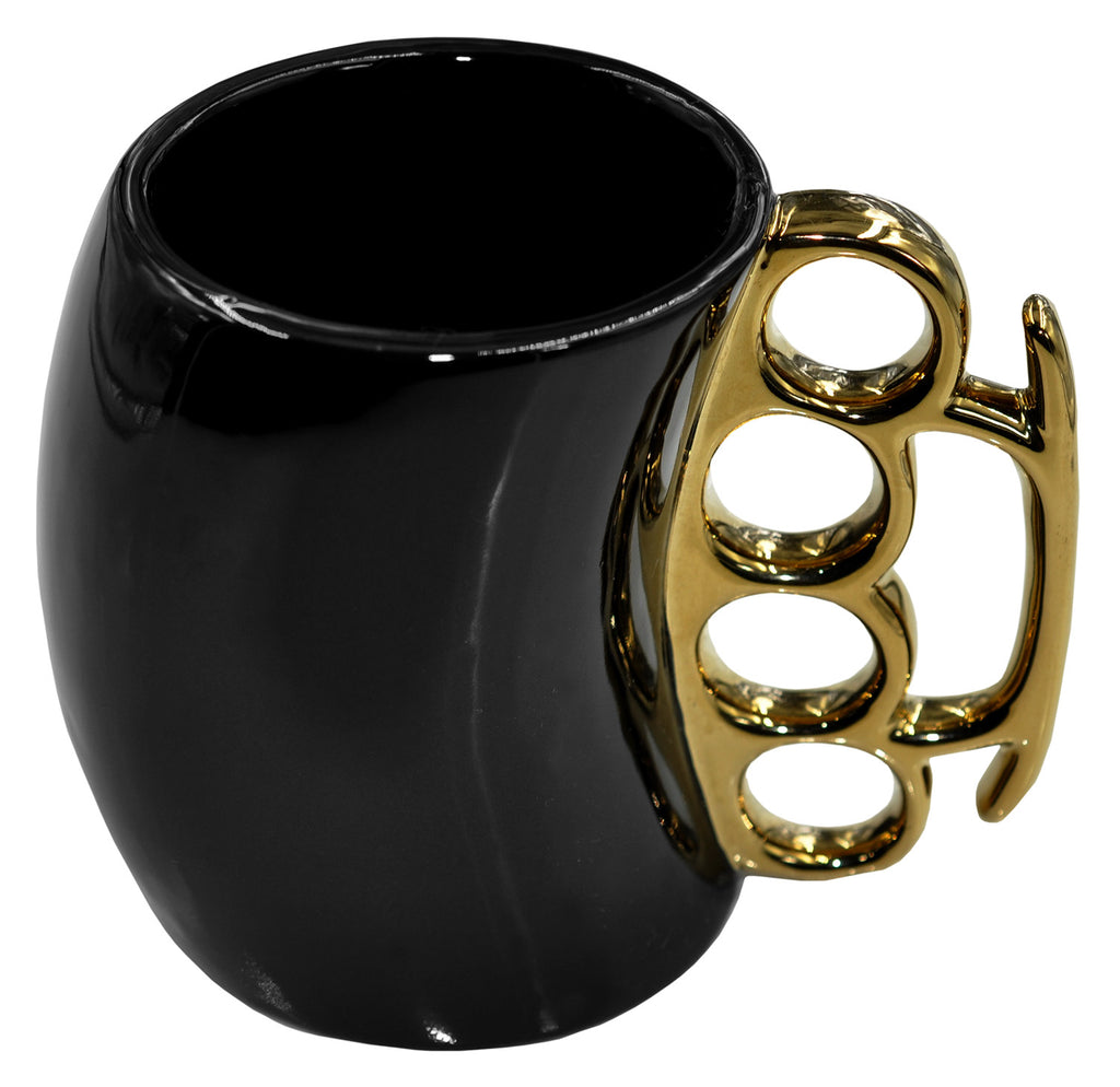 CAMP CBG-M-1026   MUG BRASS KNUCKLE BLK &amp; GOLD