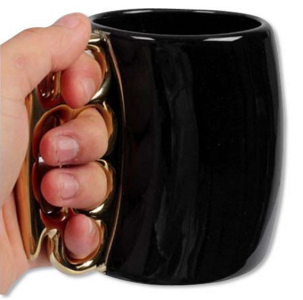 CAMP CBG-M-1026   MUG BRASS KNUCKLE BLK &amp; GOLD