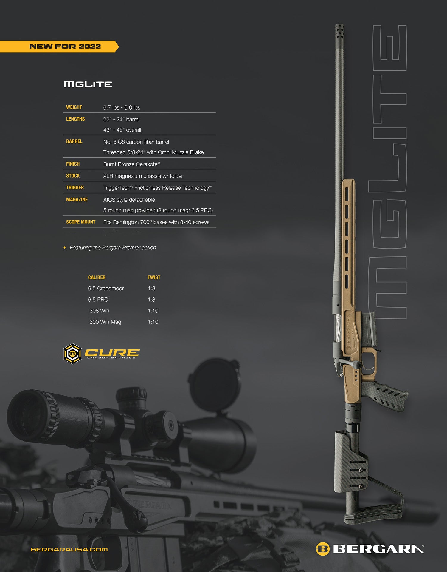 BERGARA BPR37308      MGLITE 308      22 5R BB/BLK