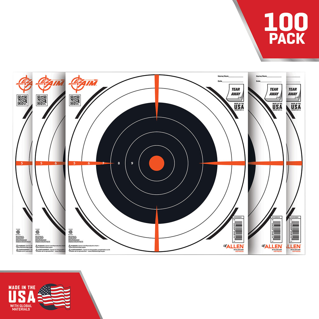 ALLEN 15334100 EZ AIM PAPER   12X12 BULLSEYE   100