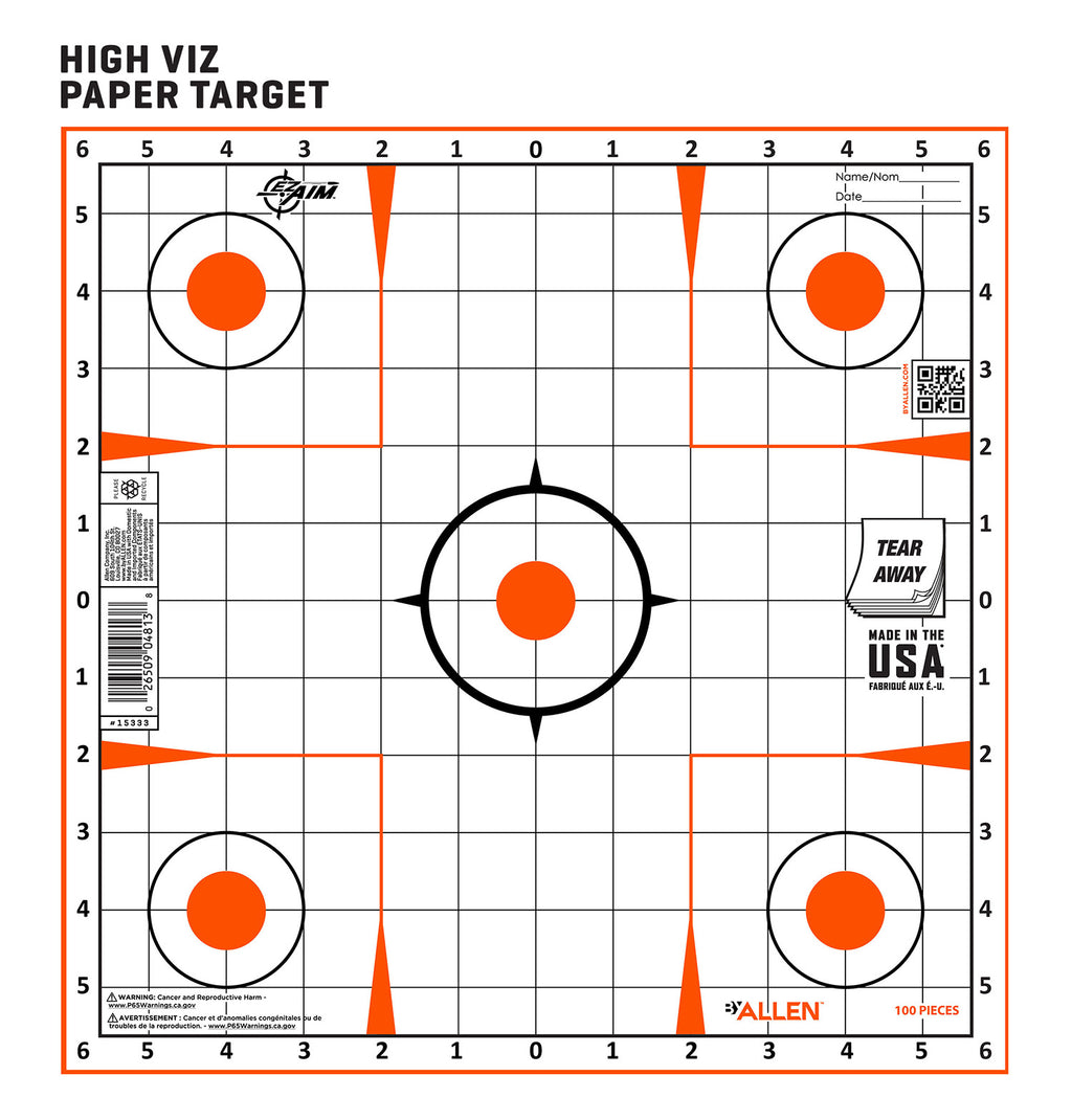 ALLEN 15333100 EZ AIM PAPER   12X12 SIGHT GRID 100