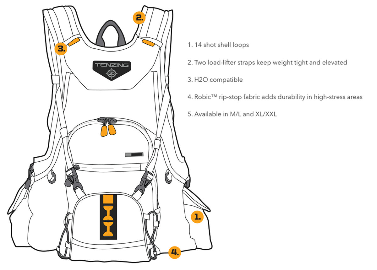 TENZING TZG-962208      BVB 16 BIRD VEST XL/XXL