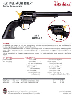 HER RR22B4-GLD     ROUGH R   22LR 4.75 6R  BLK/GLD