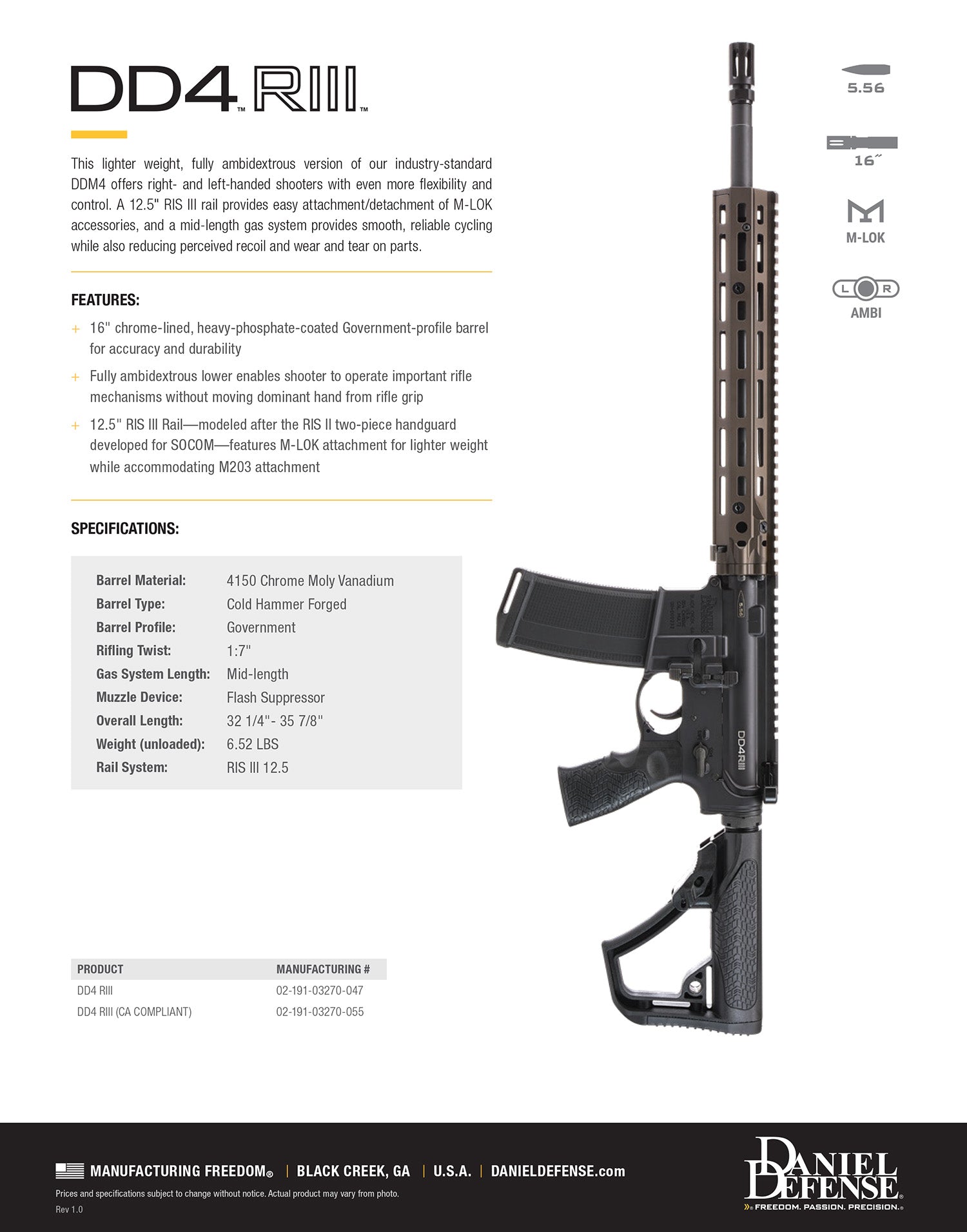 DDF 0219103270047     DD4  RIII  5.56 16  30R  BLK