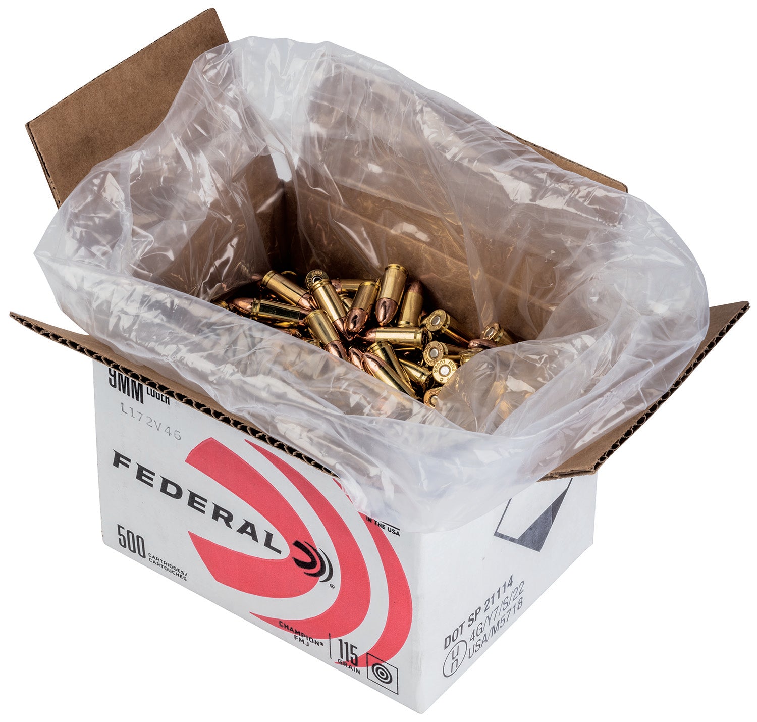 FED C9115A500      9MM 115 FMJ BULK          500/1