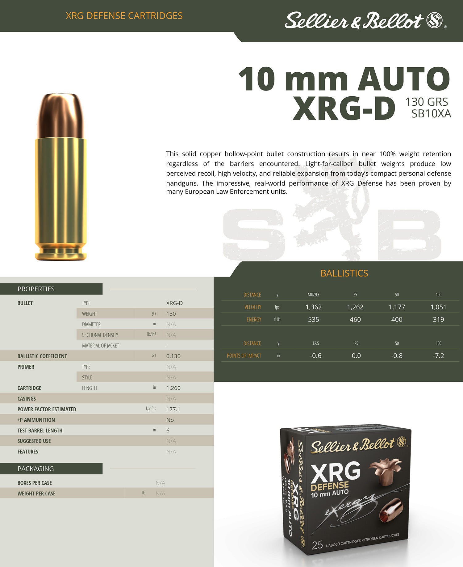 S&B SB10XA         10MM    130 XRG           25/40