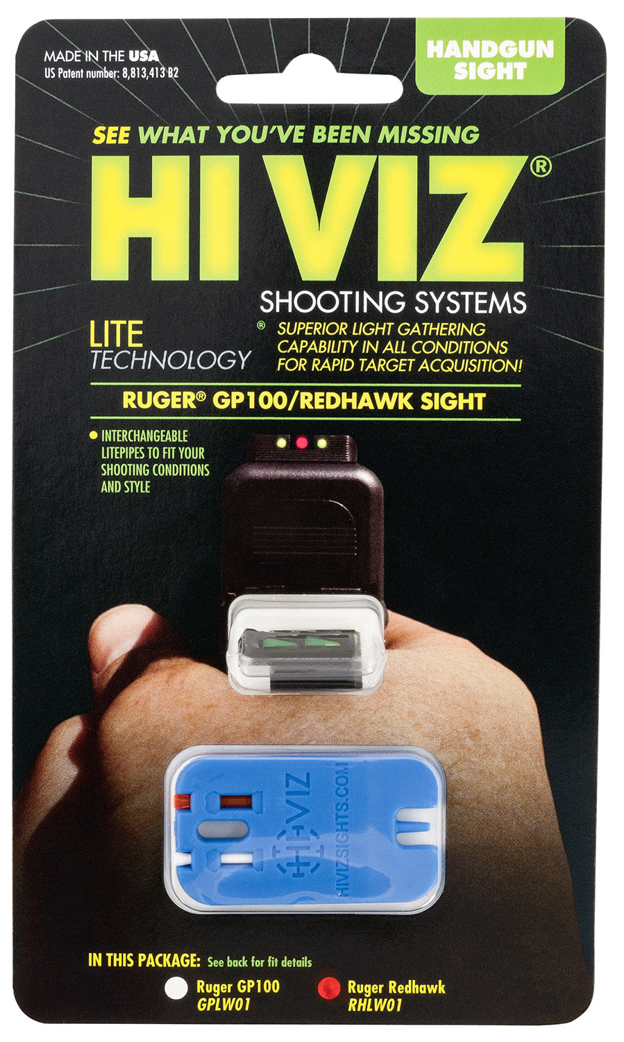 HIVIZ RHLW01    RUGER REDHAWK FS 3/PIPES