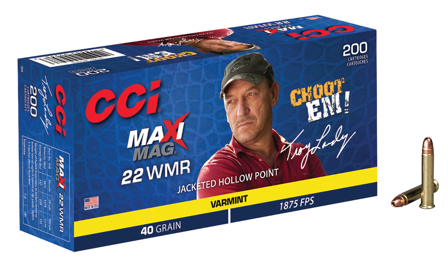 CCI 958   22WMR      MAXI-MAG  40 JHP       200/10