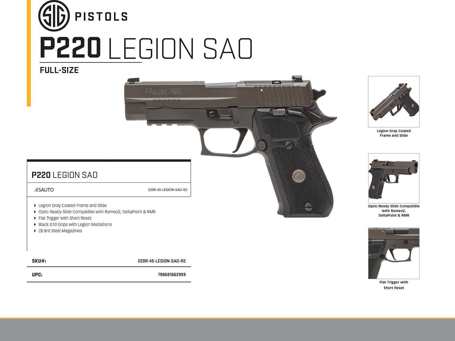 SIG 220R45LEGIONSAOR2    P220 45  4.4 SOA   8R GRY