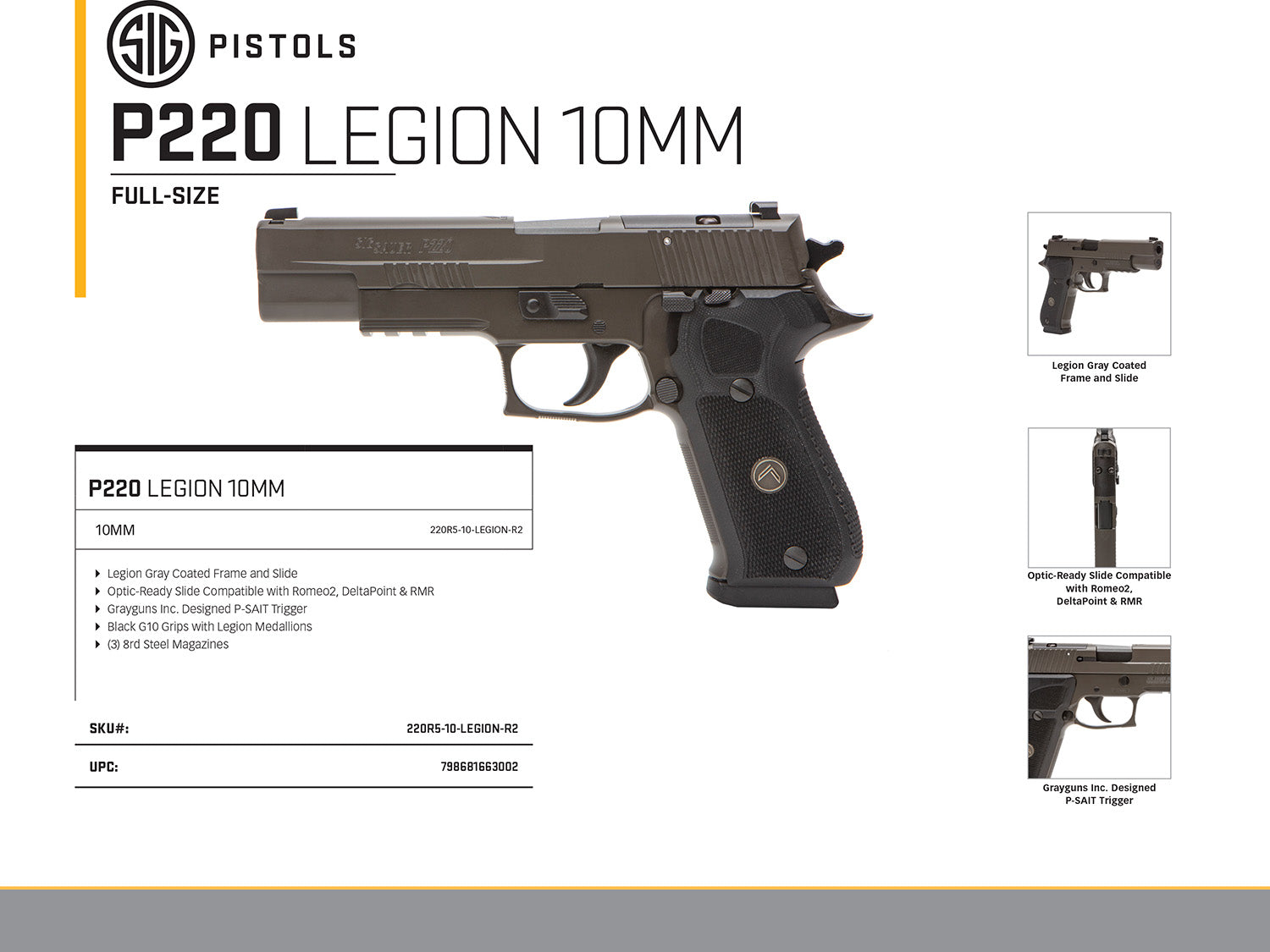 SIG 220R510LEGIONR2      P220 10M 5   DASA  8R GRY
