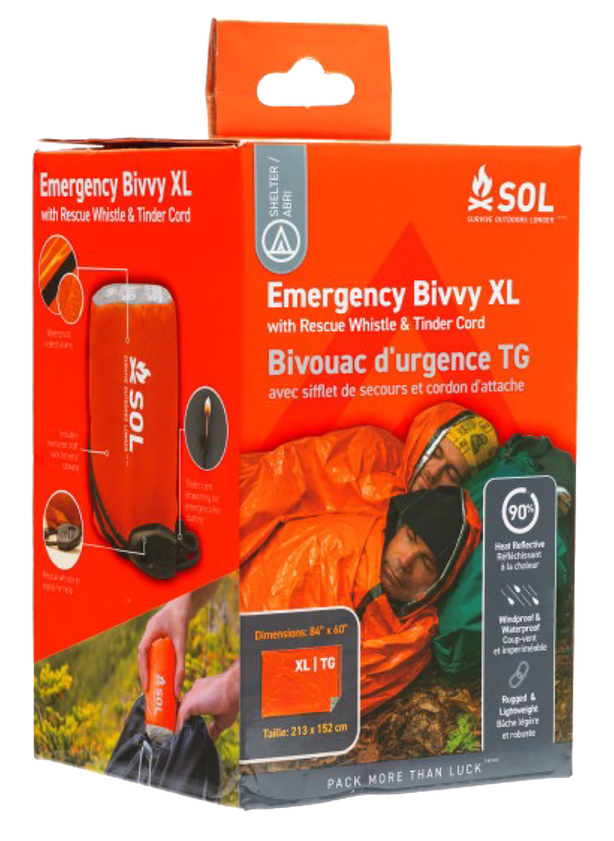 AMK 01401144 EMERGENCY BIVVY W/RESCUE WHISTLE  XL
