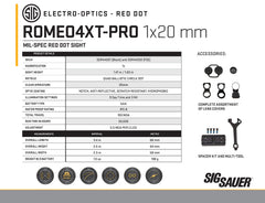 SIG SOR44001    ROMEO4 PRO 2MOA 4 RETICLES     BLK