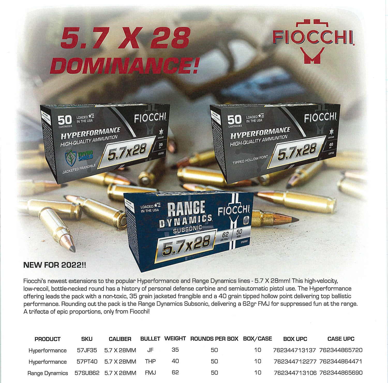 FIO 57SUB62   5.7X28     62 FMJ              50/10