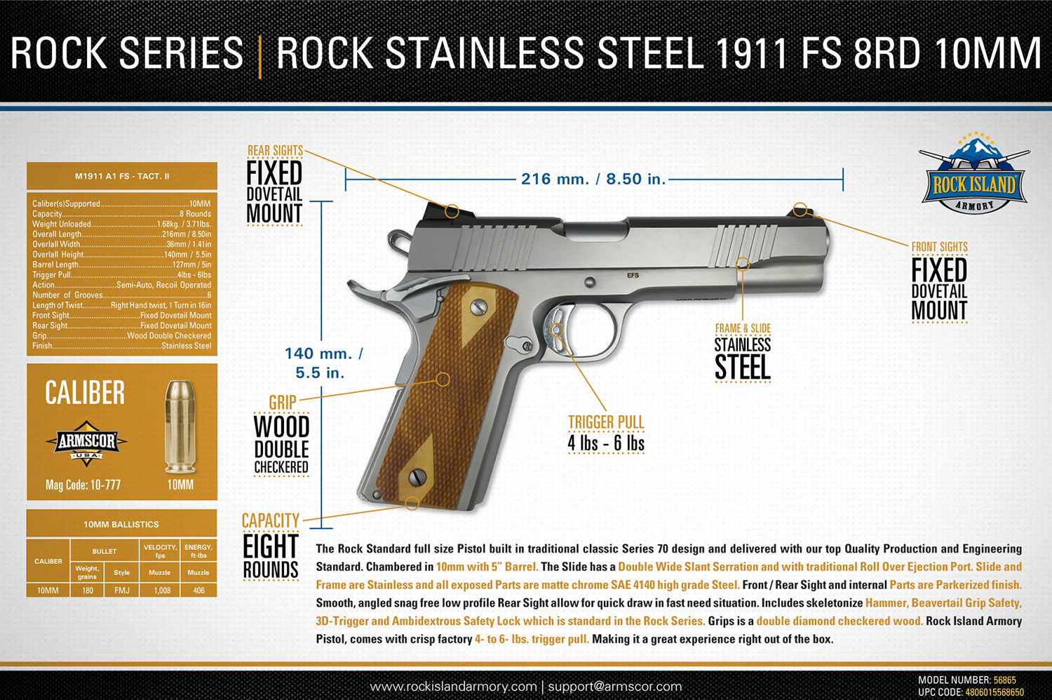 ROCKI 56865       ROCK STST     FS 10M  5   8R  SS