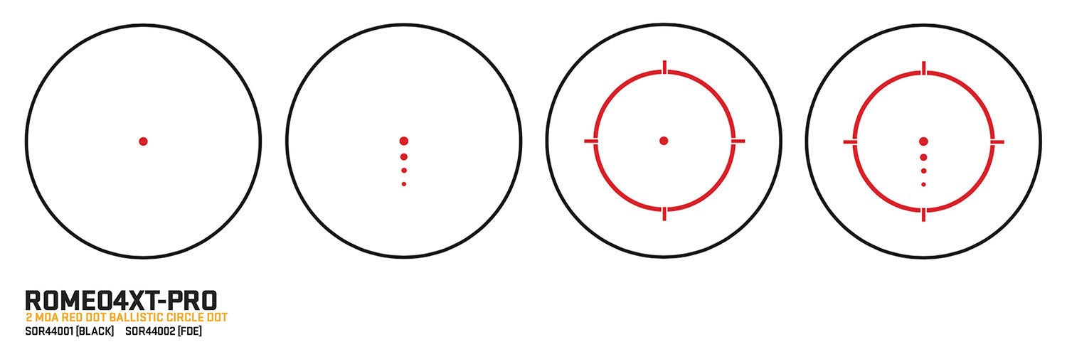SIG SOR44002    ROMEO4 PRO 2MOA 4 RETICLES     FDE