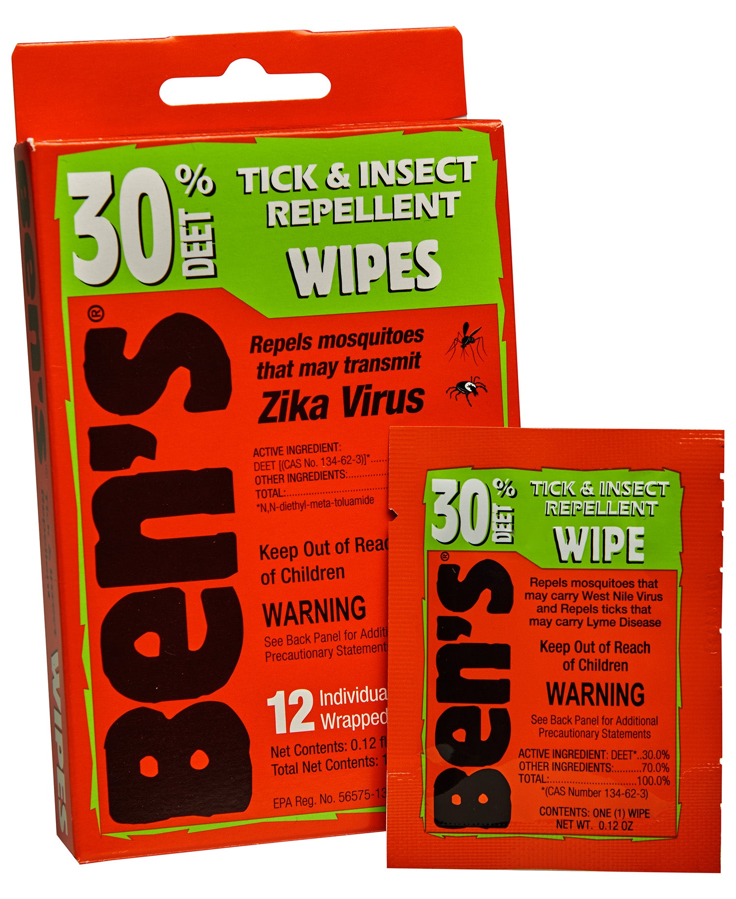 AMK 00067085 BENS 30  TICK/INSECT REPEL WIPES