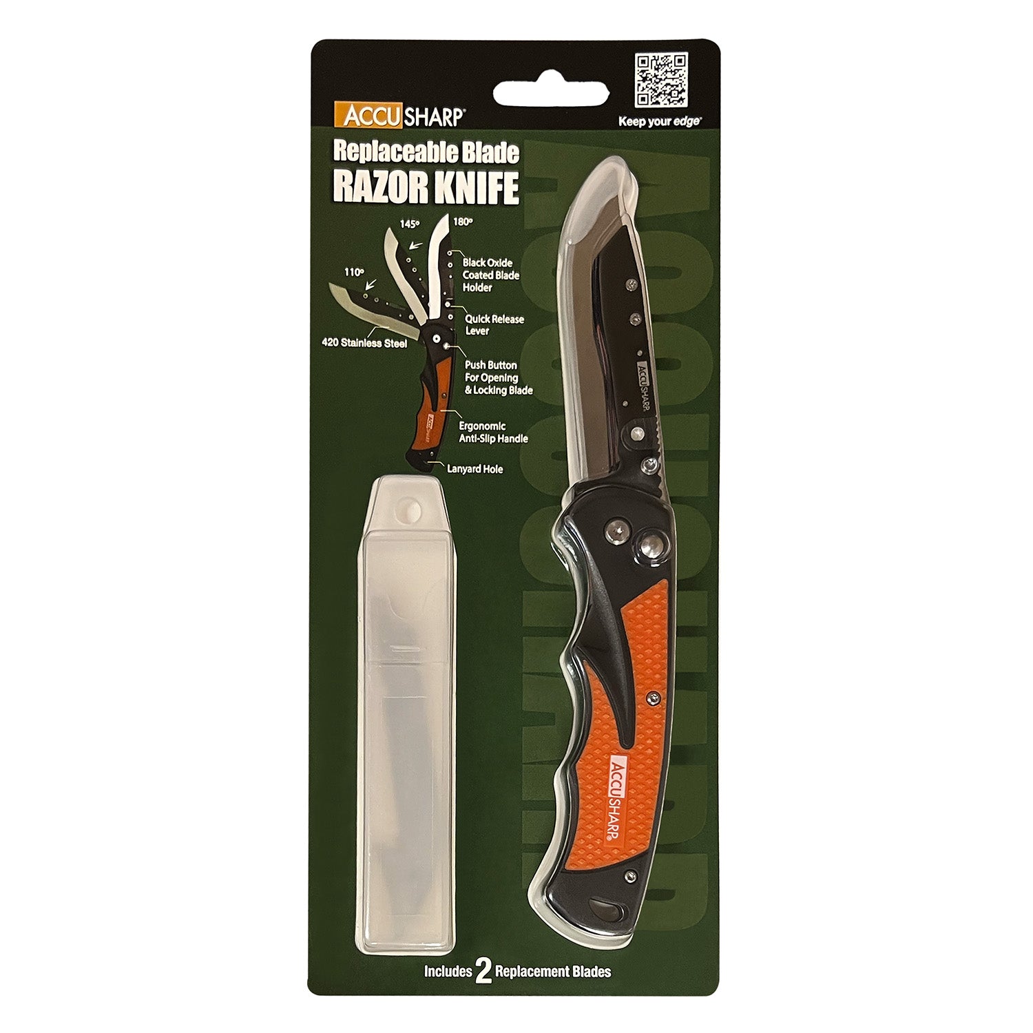 FPI 741C  ACCUSHARP BLADE REPLACE RAZOR KNIFE ORNG