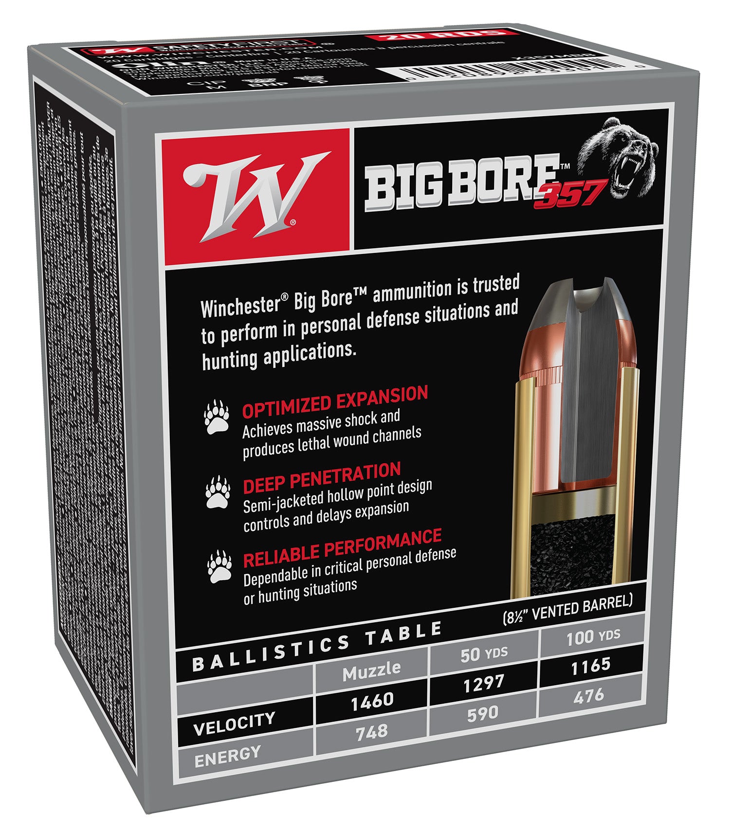 WIN X357MBB         357MAG  158 SJHP BIGBORE 20/10