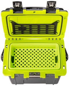 PELICAN 14Q-1-DKGRYEGRN  14QT ELITE COOLER GRY/GRN