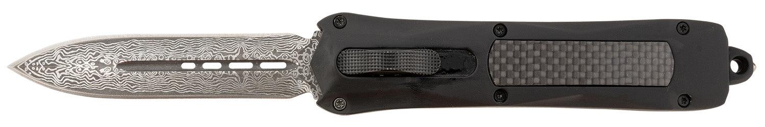SRK A163-B-DD  DAGGER OTF BLK GRP DAMASCUS