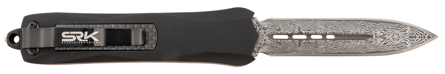 SRK A163-B-DD  DAGGER OTF BLK GRP DAMASCUS