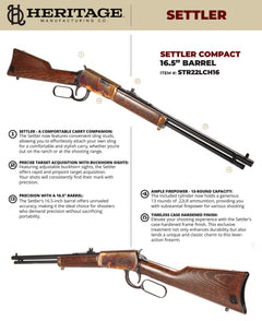 HER STR22LCH16   SETTLER 22LR 16.5 22LR 13 RD CH