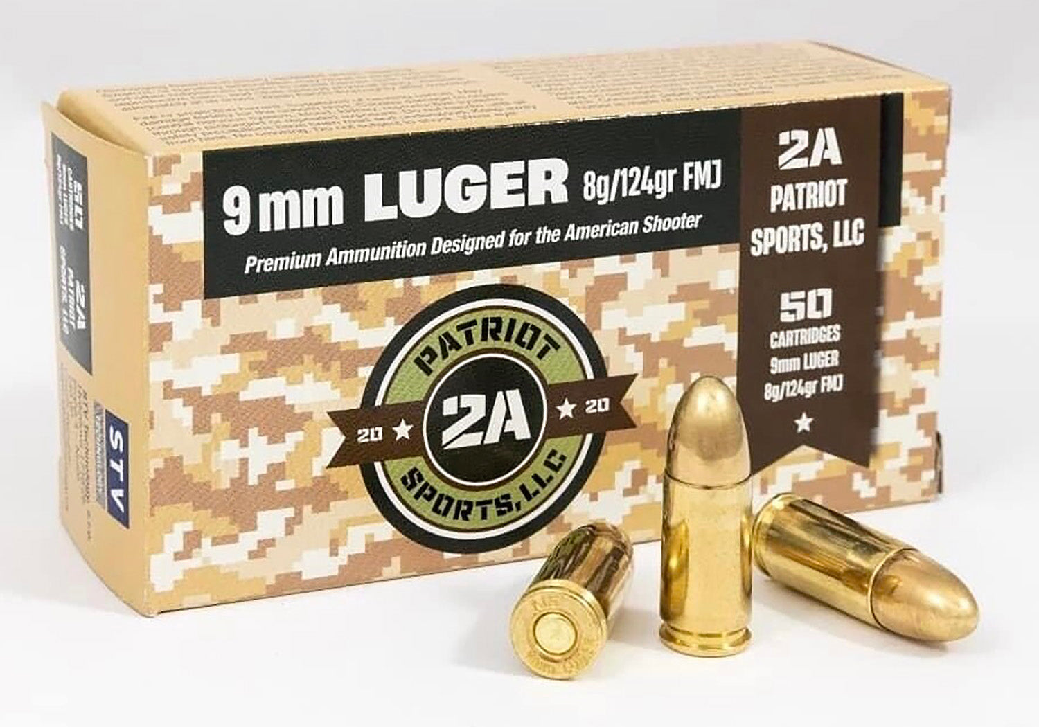PATRIOT P9MM124F       9MM 124 FMJ           50/20