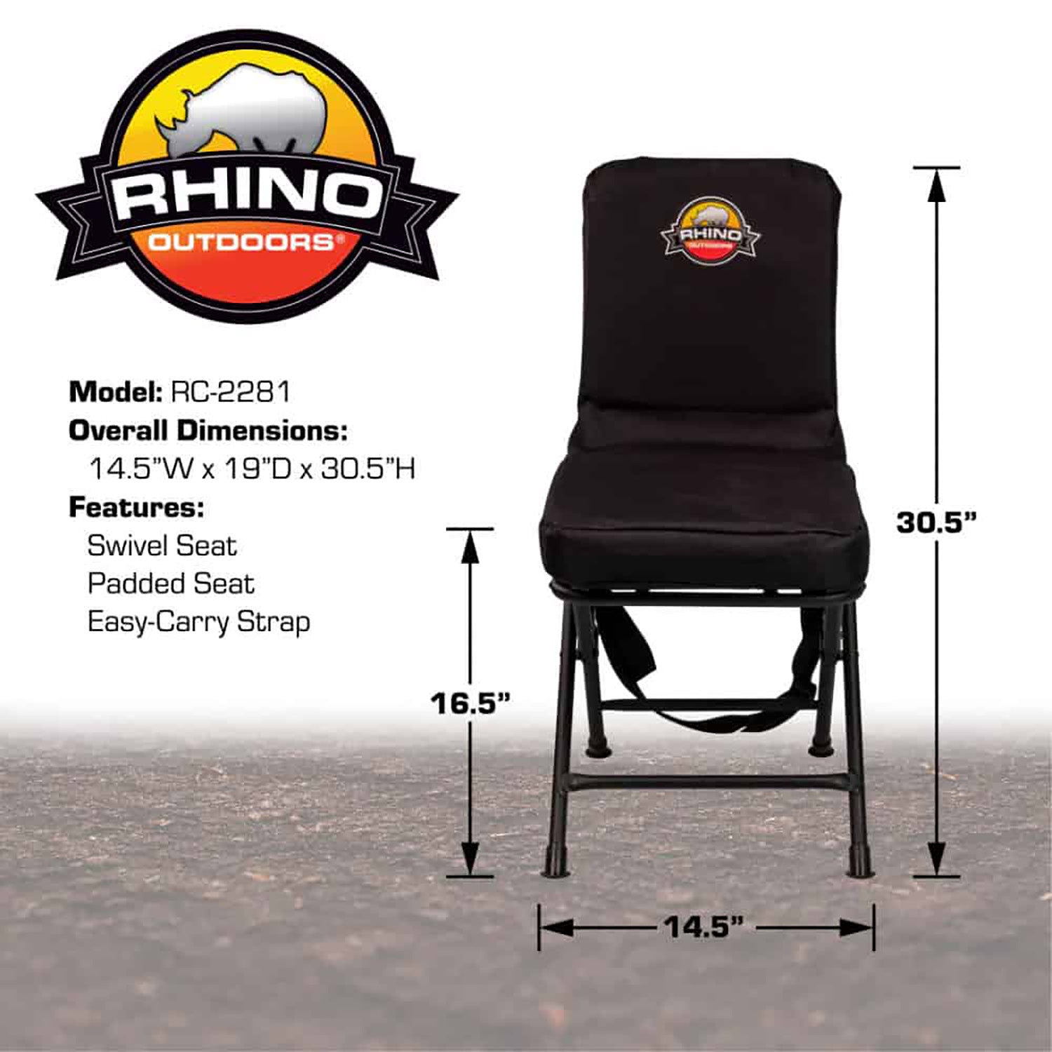OPI RHINO  RC-2281      SWIVEL CHAIR 13X14X31  BLK