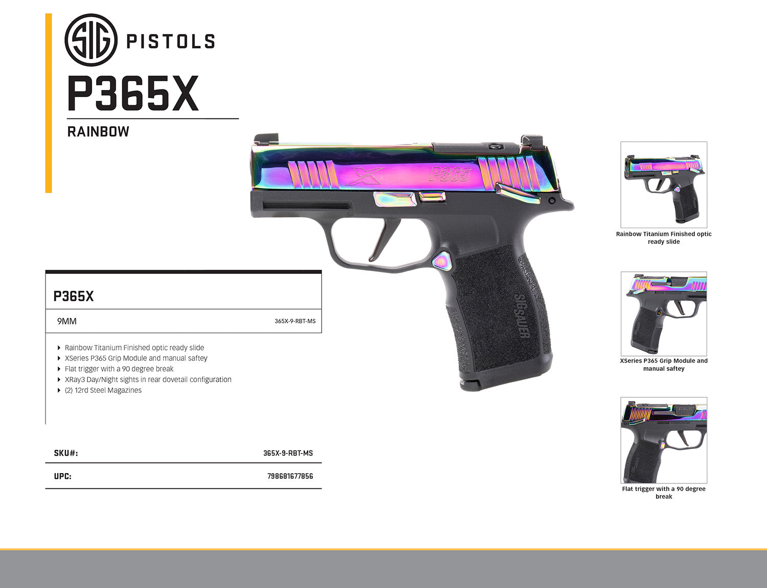 SIG 365X9RBTMS          P365X 9MM OR   3.1 12R RNB