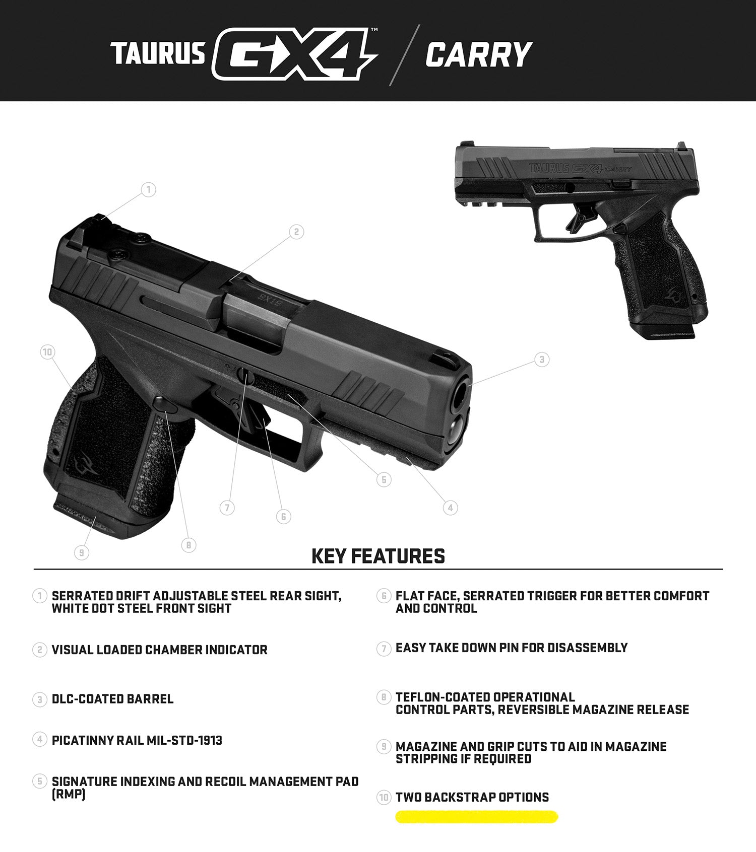 TAU 1-GX4CRP94110      GX4 9MM 3.7    10R TORO BLK