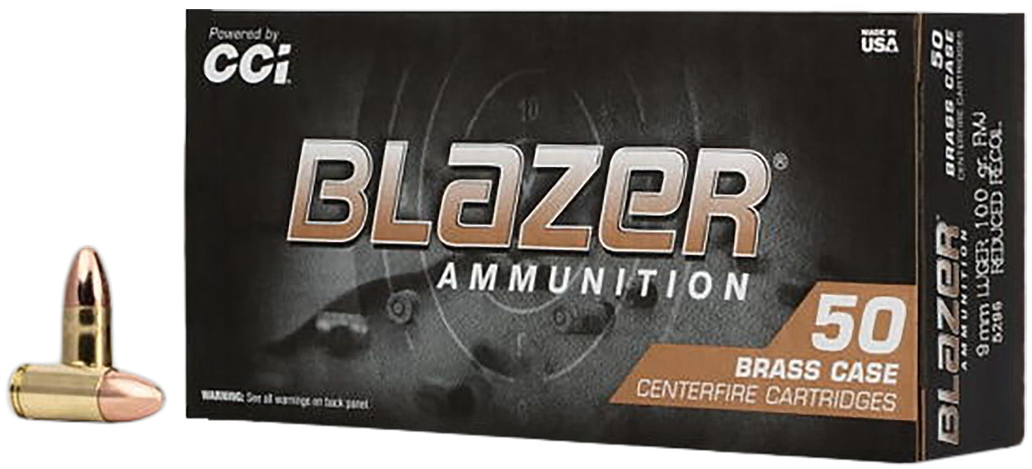CCI 5296    BLAZER BRASS 9MM  100 FMJ        50/20