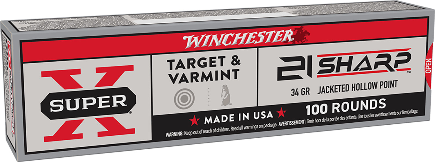 WIN X21JHP  SUPERX TRGT&VRM 21SHRP 34GR JHP 100/20