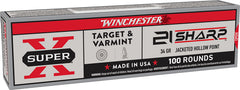 WIN X21JHP  SUPERX TRGT&amp;VRM 21SHRP 34GR JHP 100/20