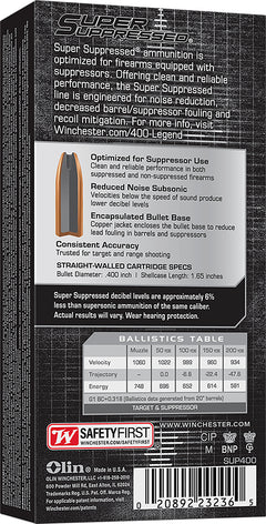 WIN SUP400 400L OPEN TIP SUPER SUPRESS 300GR 20/10