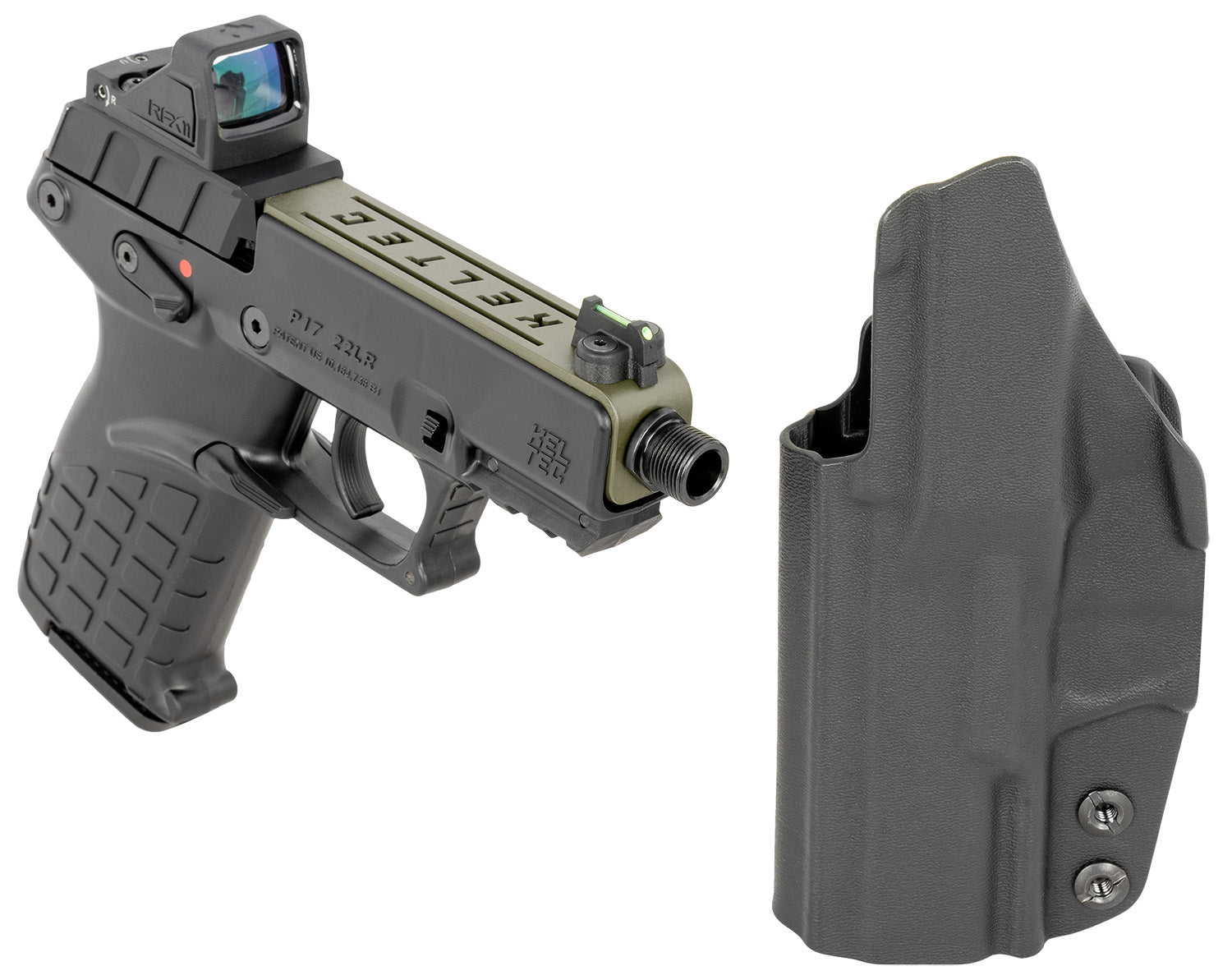 KEL P17GRNBLKOPTIC   22LR    W/OPTIC/HLSTR GRN/BLK