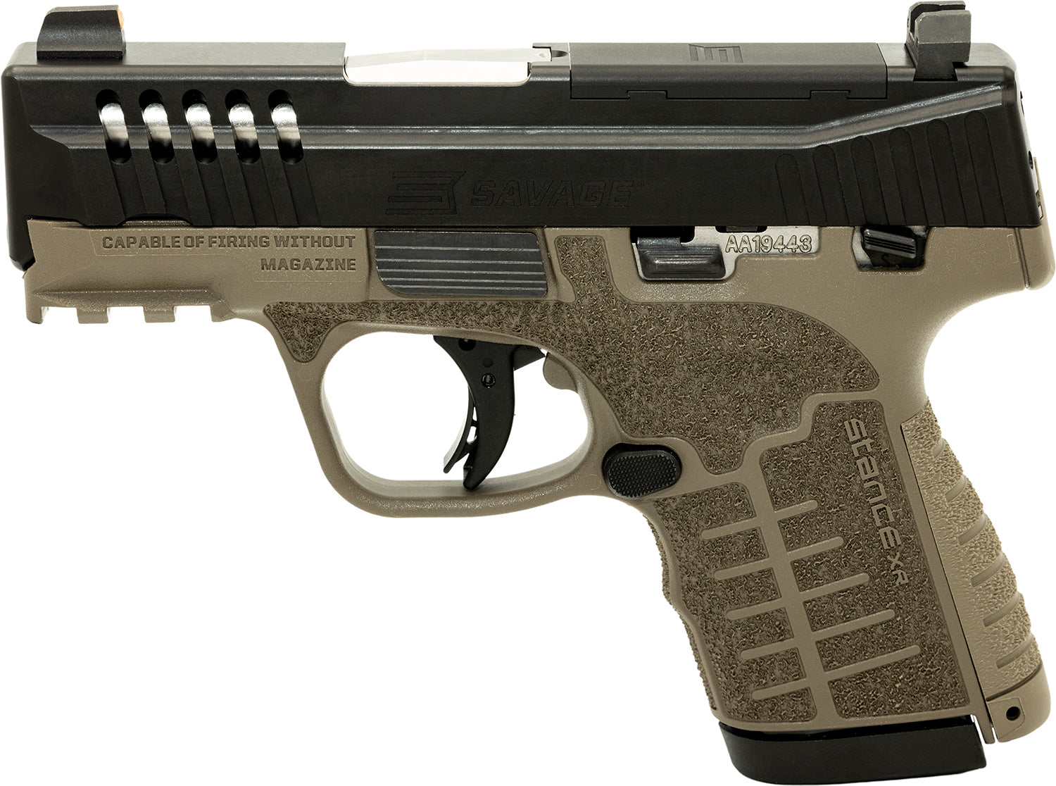 SAV 67056 STANCE XR MC9MS NS 9MM 3.2  13+1     FDE
