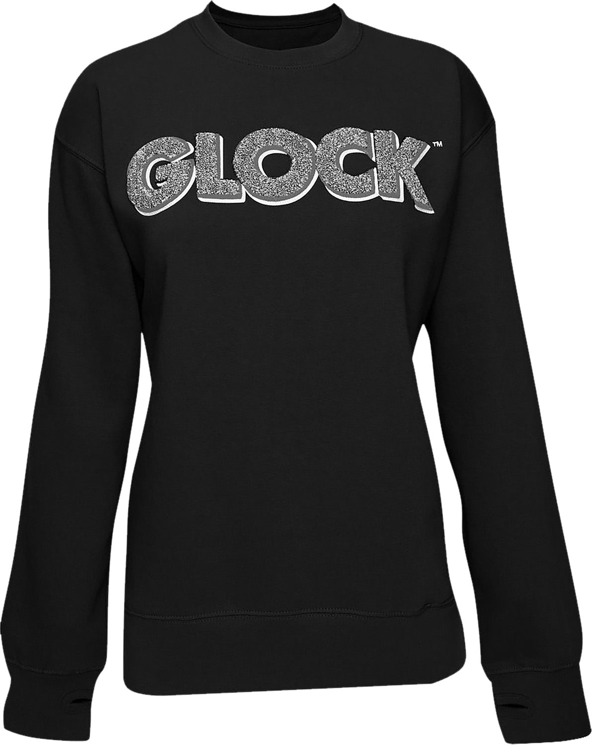 GLK AP96257 LADIES CREWNECK RAGLAN FLEECE(BLK)   L