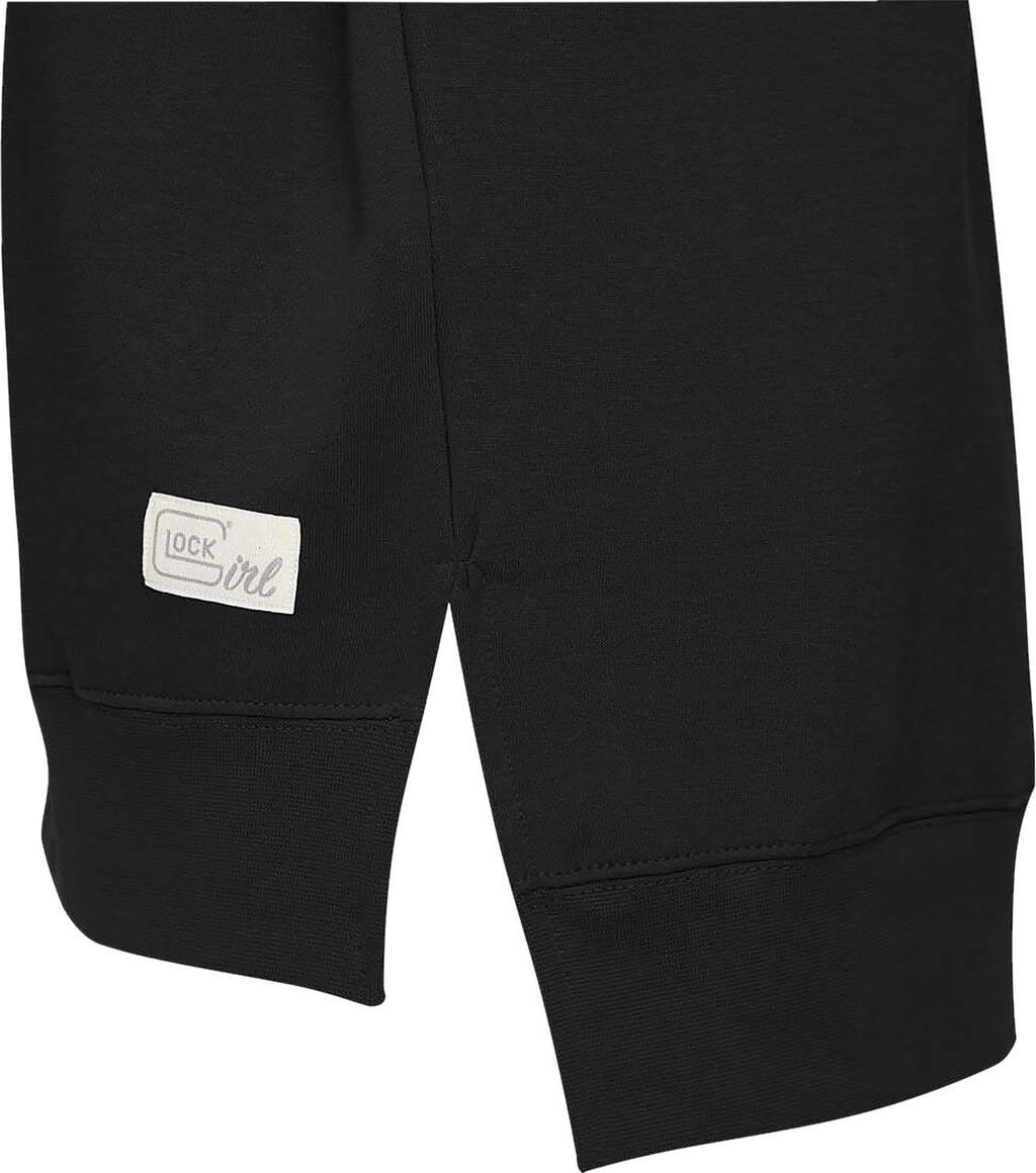 GLK AP96257 LADIES CREWNECK RAGLAN FLEECE(BLK)   L