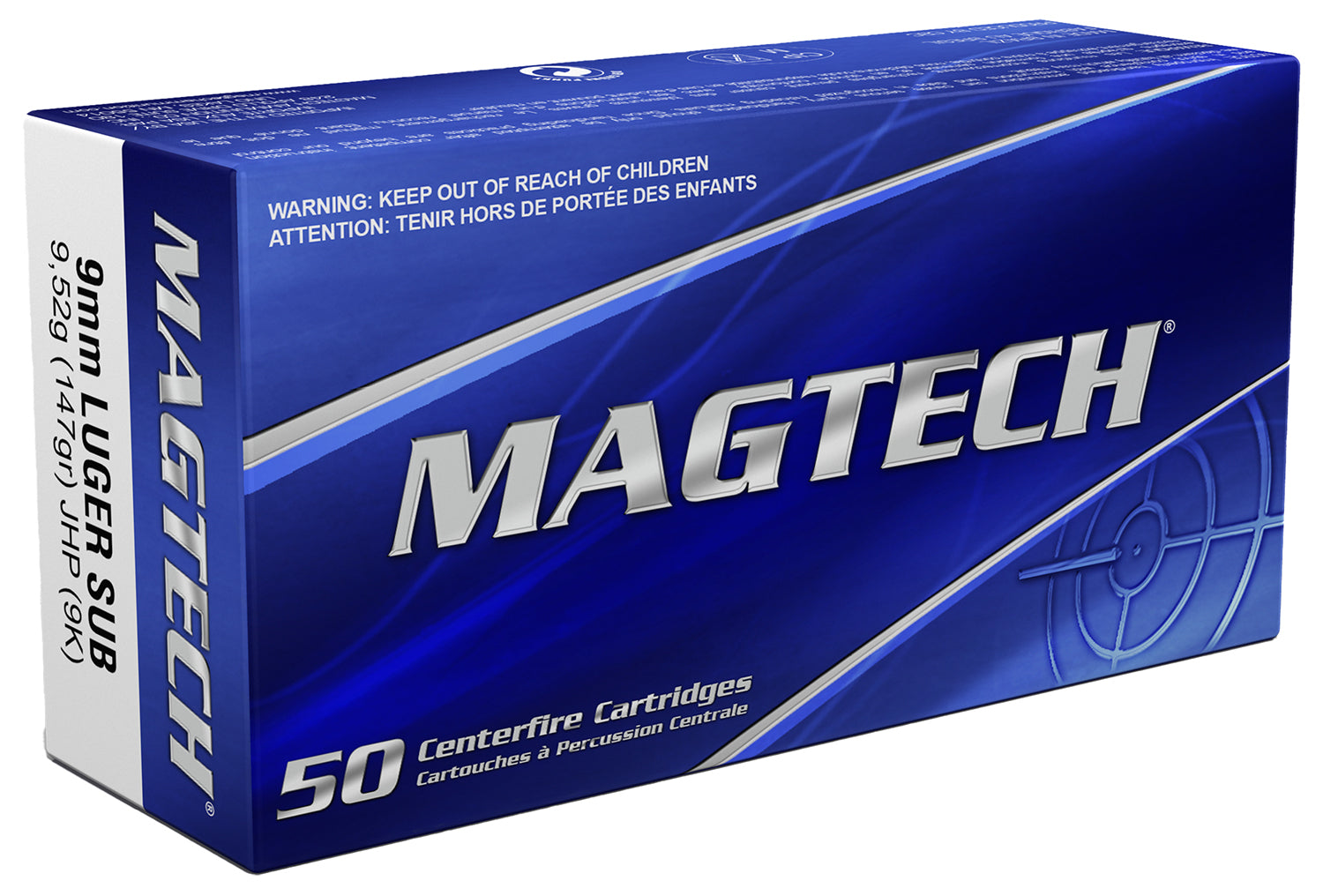 MAGTECH 9K         9MM     147 JHP SUB       50/20
