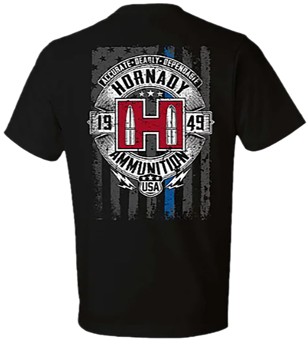 HDESIGN 30763  HORNADY POW BLU LIN TSHIRT LG BLK