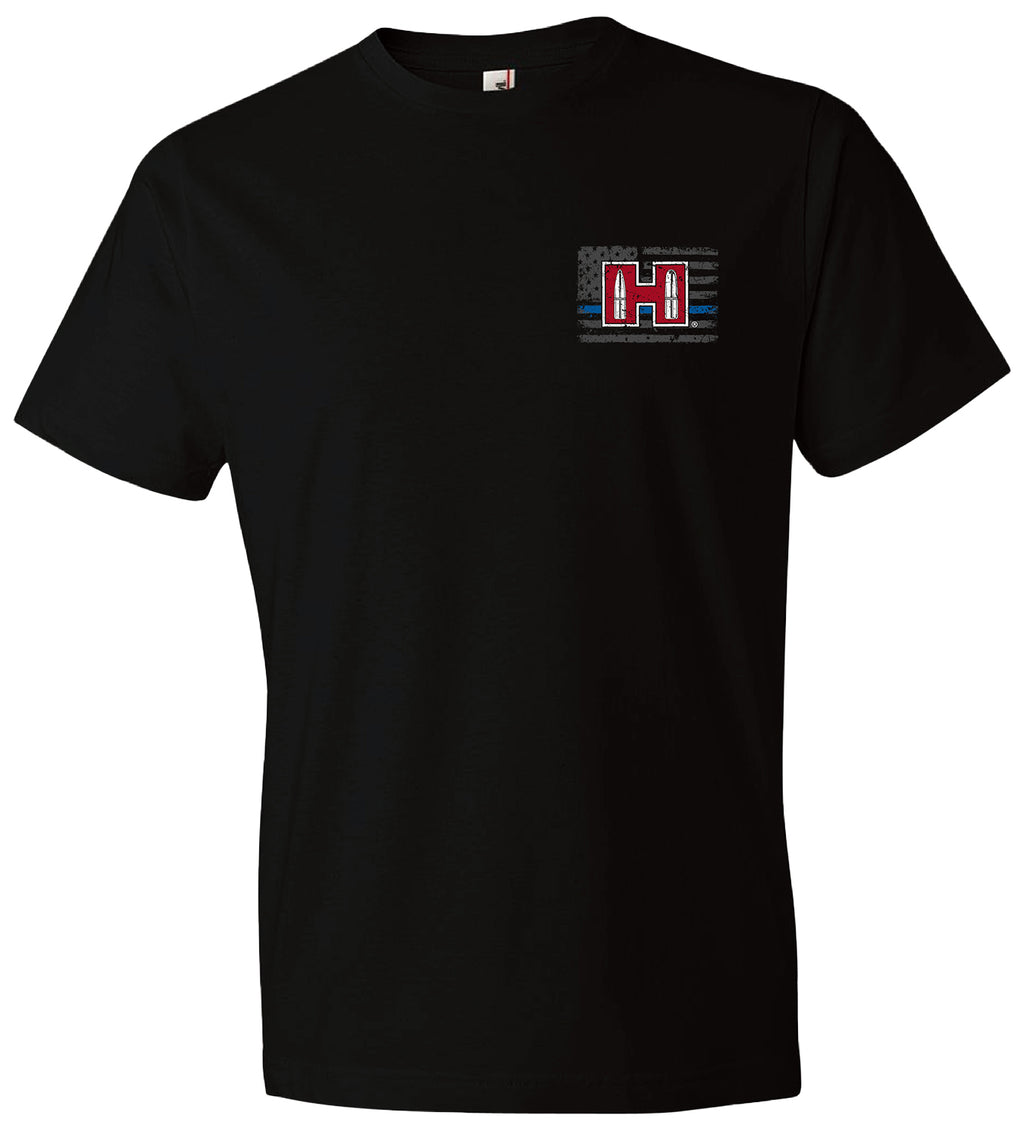 HDESIGN 30766  HORNADY POW BLU LIN TSHIRT 3X BLK