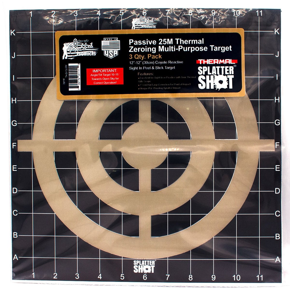 PROSHOT TH-SI-12-3PK  PASSIVE THERMAL TGT 12X12 3P
