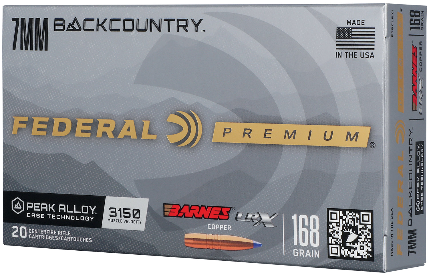 FED P7BCLRX1  7MM BACKCOUNTRY 168GR LRX      20/10