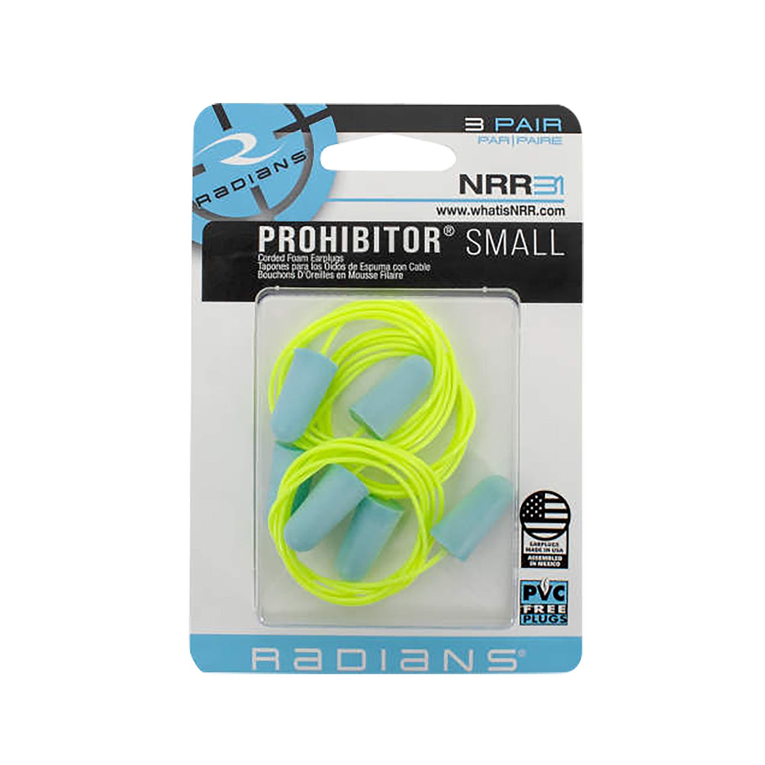 RAD FP75BBP3    PROHIBITOR SMALL PLUGS 3-PAIR CORD