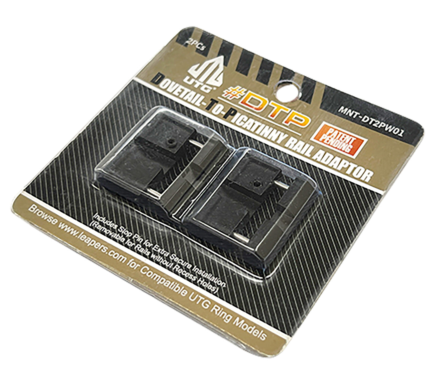 UTG MNT-DT2PW01    DOVETAIL-TO-PIC SNAPON RAIL ADP