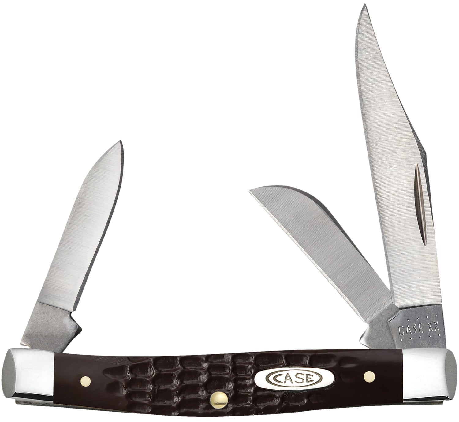 CASE 00081 BROWN SYNTHETIC SMALL STOCKMAN