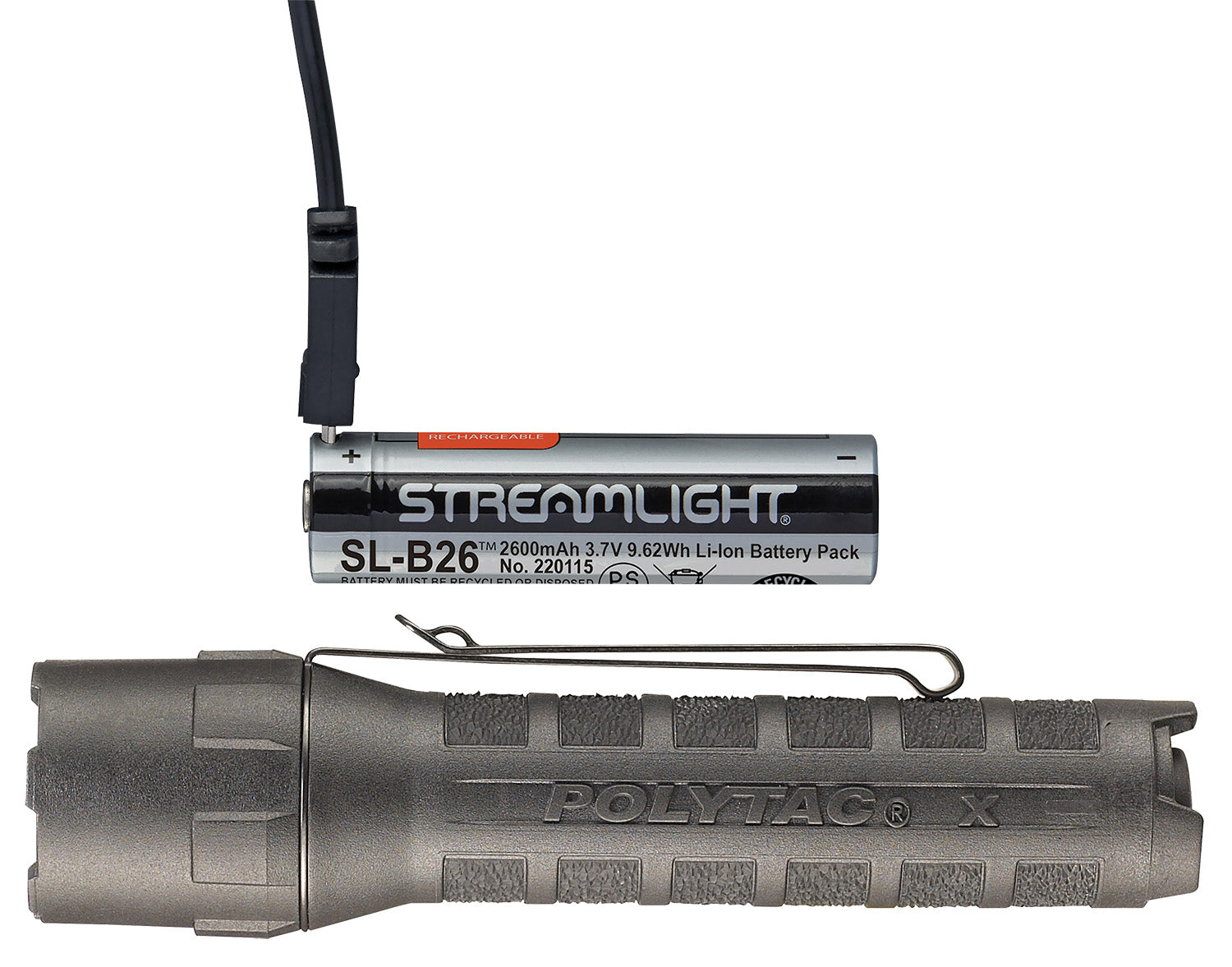 STL 88610  POLYTAC X USB FLASHLIGHT BLACK 18650