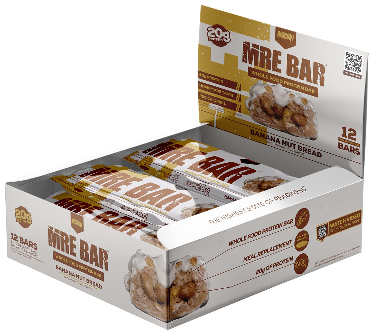 REDCON1 RC1-MREB-BNB12   MRE BAR BANANA NUT BRD